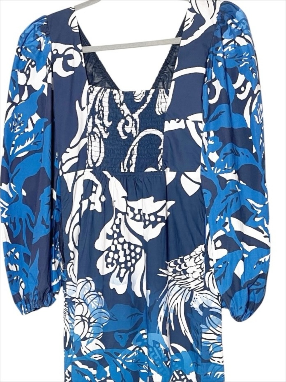 Anthropologie Roopa Pemmaraju Bird Floral Cotton Midi Dress Small Boho Resort - Picture 7 of 10